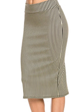 Cessie Striped Pencil Skirt- Natural/Black CLEARANCE