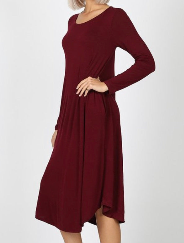Tammy Swing Dress- Cabernet