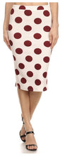 Marie Polka dot Pencil Skirt- Burgundy