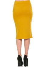 Addy Classic Pencil Skirt- Dark/Light Mustard