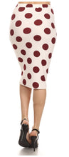 Marie Polka dot Pencil Skirt- Burgundy