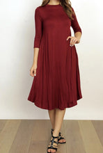 Priscilla Midi Swing Dress- Burgundy