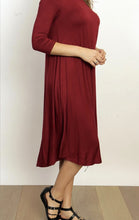Priscilla Midi Swing Dress- Burgundy
