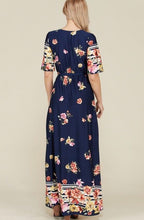 Eden Floral Wrap Maxi Dress- Navy