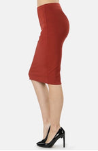 Josie Premium Pencil Skirt- Dark Rust