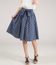 Jacy Polka Dot Skirt- Navy