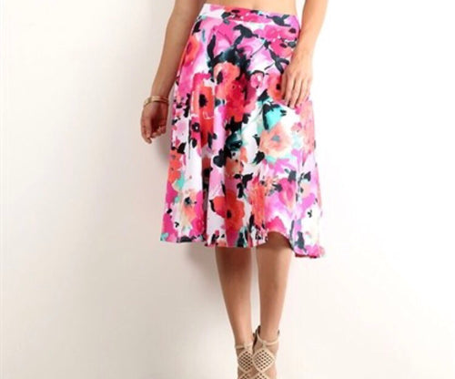 Hillary Floral Skirt- Pink
