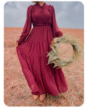 Hannah Dress- Burgundy/Black