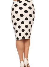 Marie Large Polkadot pencil skirt- white/black