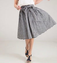 Melody Gingham Skirt- Black