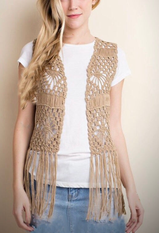 Brit Crochet Vest- Cream/Black/Mocha – The Ginger Braid