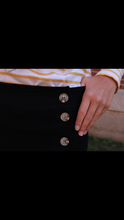Kylie Button Skirt- Black