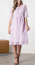 Mabry Button Lace Dress- Lavender