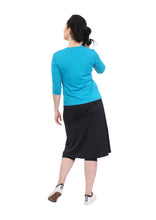 Carlie Athletic/Swim Skirt w/Leggings-Black/Aqua Clearance