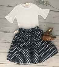 Jacy Polka Dot Skirt- Navy