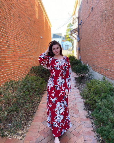 Redana Floral Maxi- Red