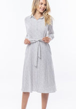 Tiffany Button Dress- Navy dot/Ivory