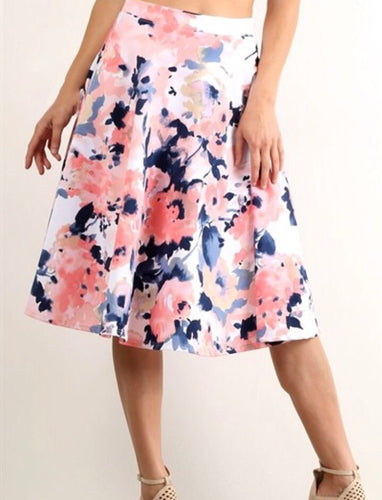 Hillary Floral Skirt- Pink