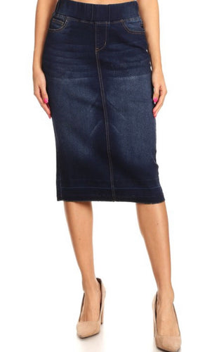 Tamara Denim Skirt- Dark Indigo