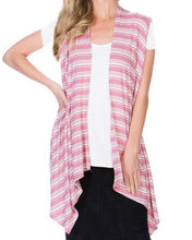 Journey Layering Vest- Mauve/Ivory Stripe