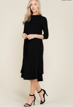 Priscilla Midi Swing Dress- Black