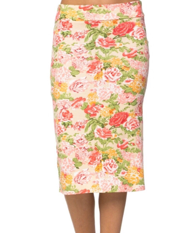Melinda Floral Pencil Skirt-CLEARANCE