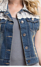 Lauren Lace Denim Vest