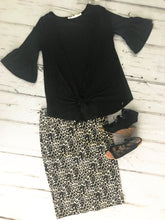 Sally Ruffle Knot Top- Navy