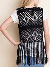 Brit Crochet Vest- Cream/Black/Mocha
