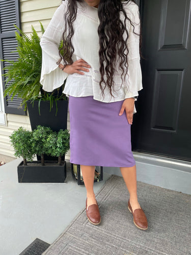 Josie Premium Pencil Skirt- Lilac