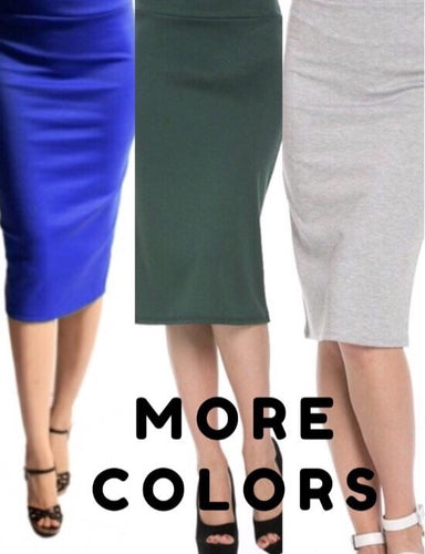 Addy Classic Solid Pencil skirts- Multiple colors