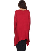 Shelley shark bite long sleeve tunic- Red/Black