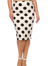 Marie Large Polkadot pencil skirt- white/black