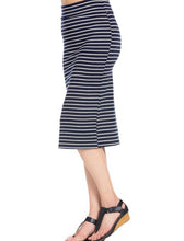 Nora Striped Pencil Skirt- Navy/White