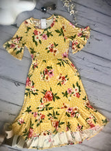 Molly Floral Midi Dress- Yellow