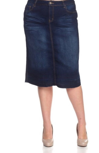 Isabella Denim Skirt- Dark Indigo