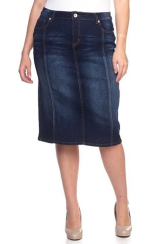 Piper Denim Skirt- Dark Indigo