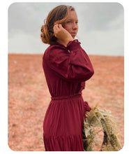 Hannah Dress- Burgundy/Black