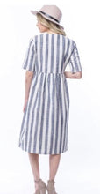 Natasha Stripe Midi- Navy
