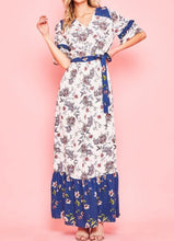 Kiera Floral Maxi- Blue