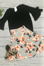 Debra Floral Skirt- Gray