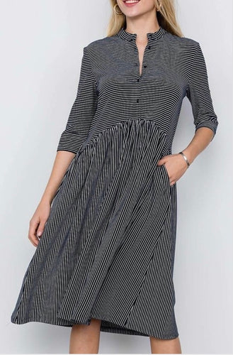 Kathy Midi Dress-Navy