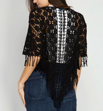 Lesa Crochet Shaw -Black