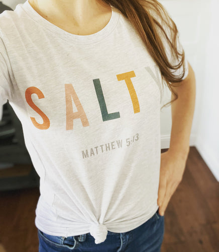 Salty Tee- Heather Grey