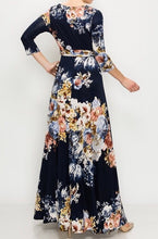 Linda Wrap Dress- Navy CLEARANCE