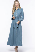 Mary Kate Button Maxi Dress- Teal CLEARANCE