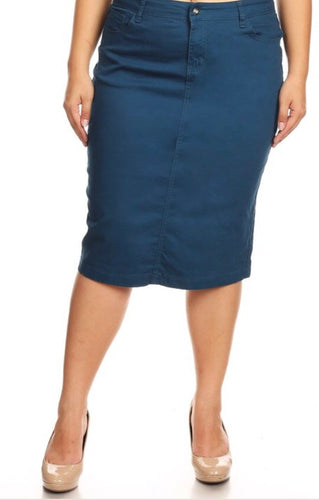 Carmen Denim Skirt -Teal