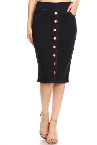 Jessica Denim Skirt- Dark Blue