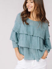 Reece Ruffle Top- Sea Foam