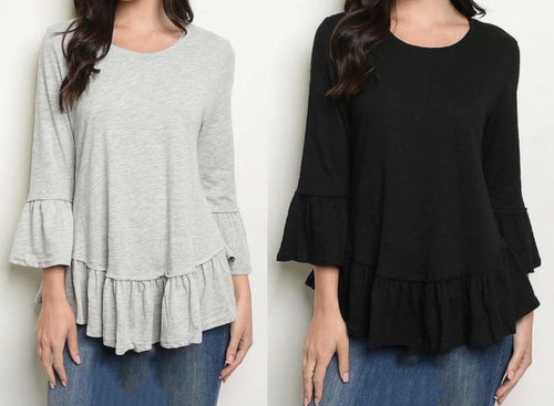 Clarissa Top- Black or Grey